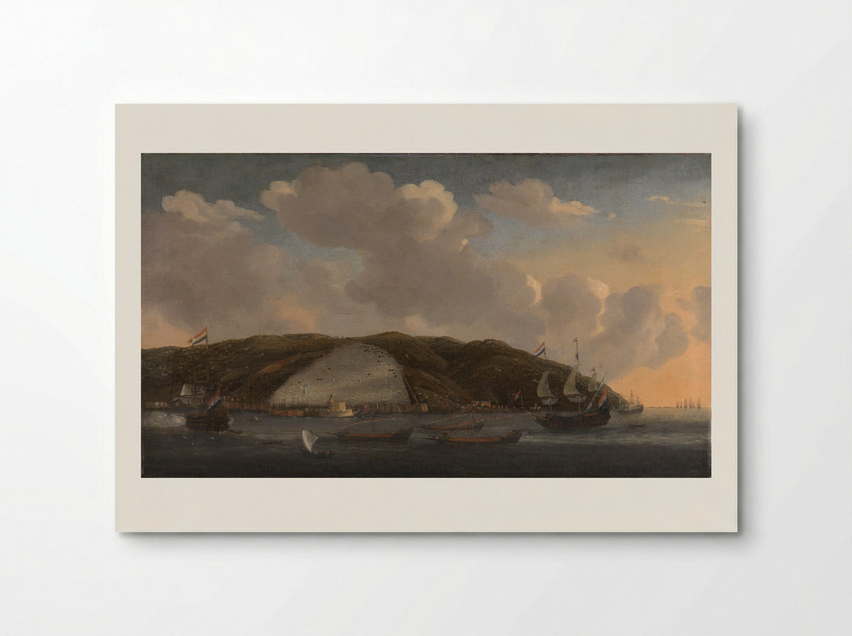 Gezicht op Algiers met Michiel Adriaenszoon de Ruyters schip 'De Liefde' - Admiraliteit van Amsterdam - Poster