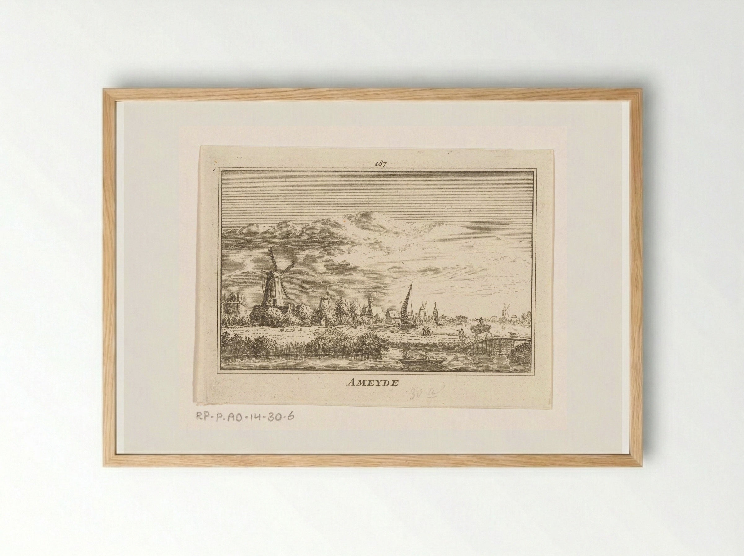 Gezicht op Ameide - Abraham Rademaker - Framed Print Wood