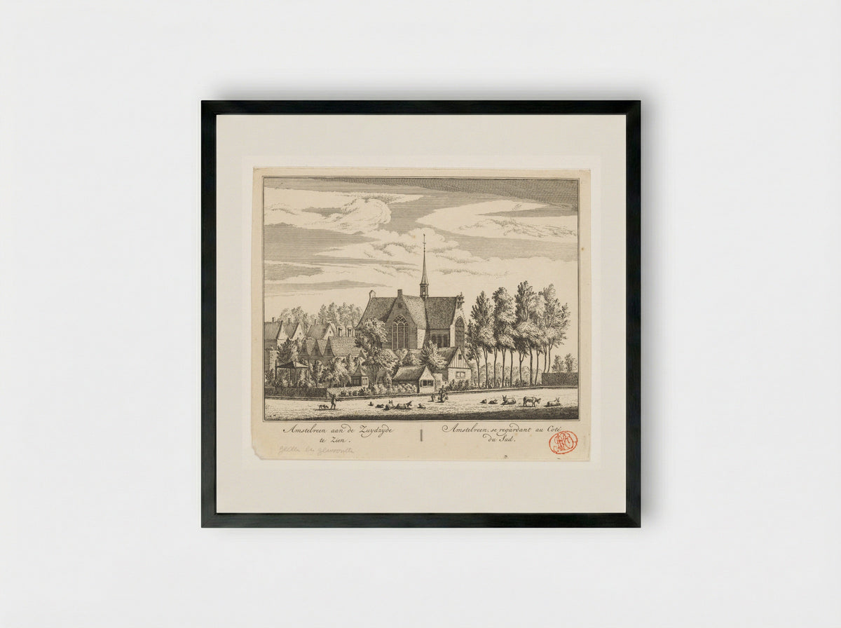 Gezicht op Amstelveen - Abraham Rademaker - Framed Print Black