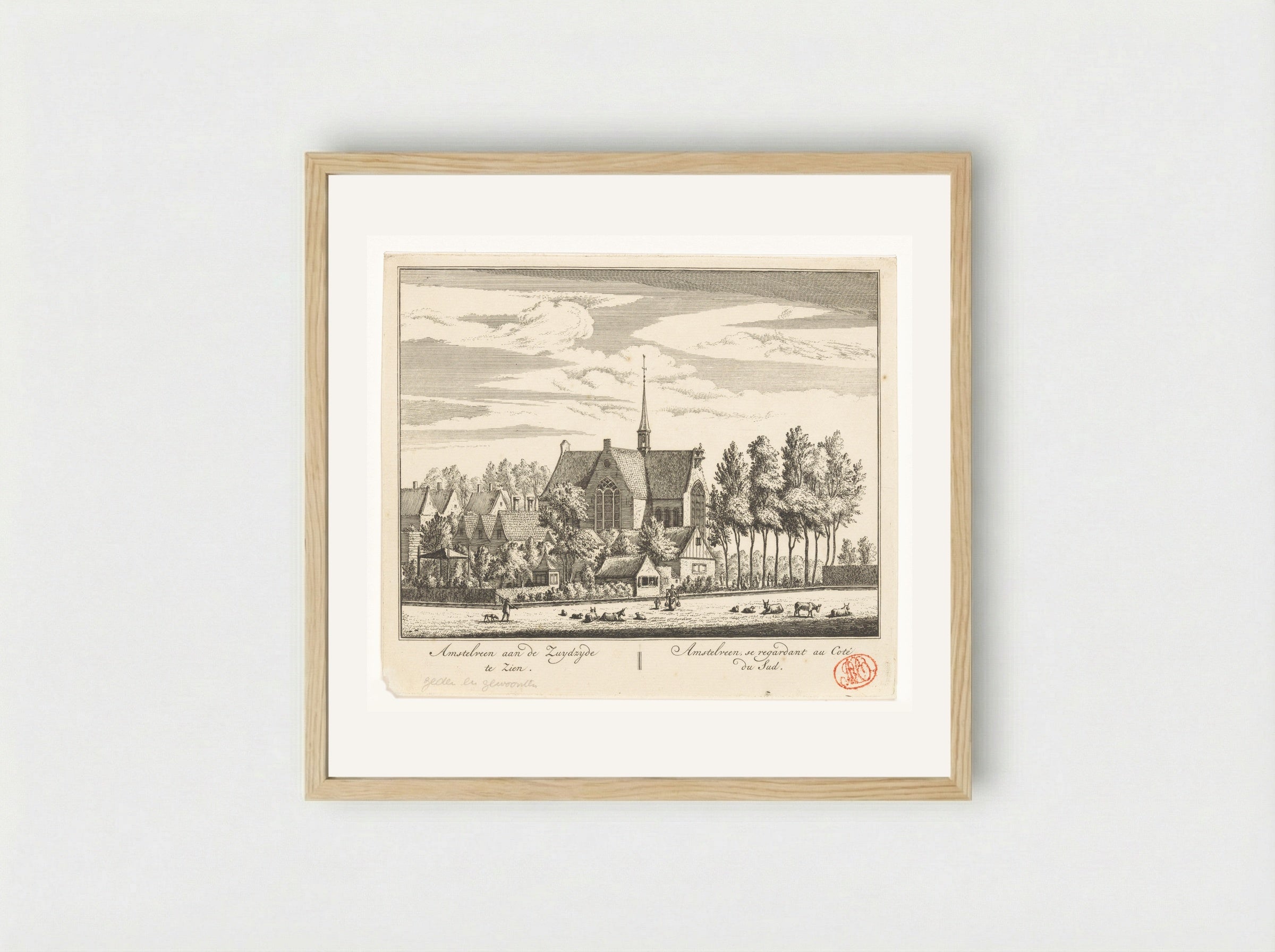 Gezicht op Amstelveen - Abraham Rademaker - Framed Print Wood