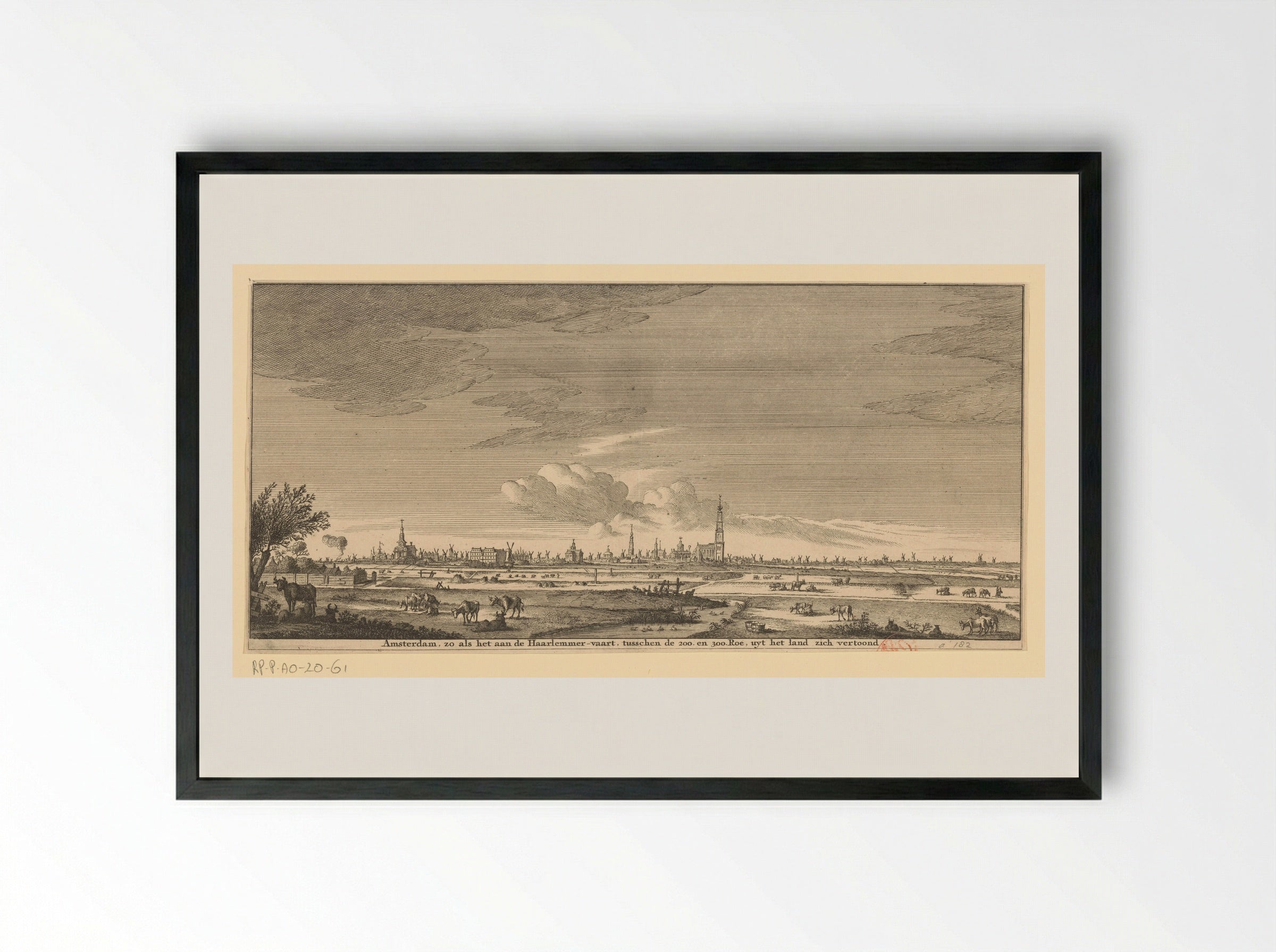 Gezicht op Amsterdam, gezien vanuit het westen - Jan Goeree - Framed Print Black
