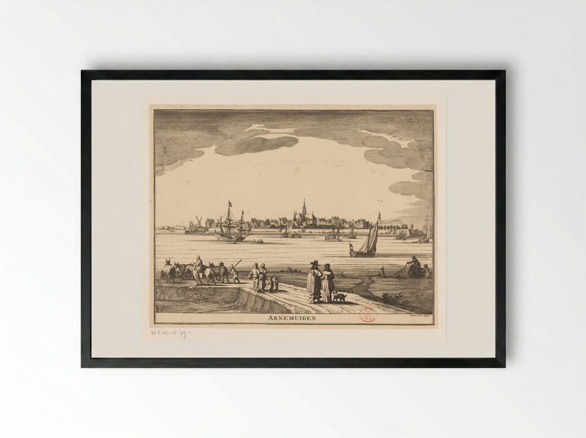 Gezicht op Arnemuiden - Pieter Hendricksz. Schut - Framed Print Black