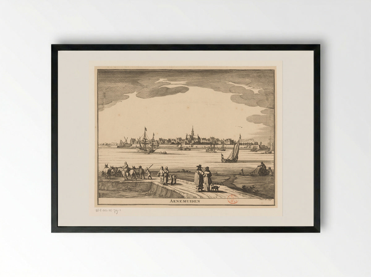 Gezicht op Arnemuiden - Pieter Hendricksz. Schut - Framed Print Black