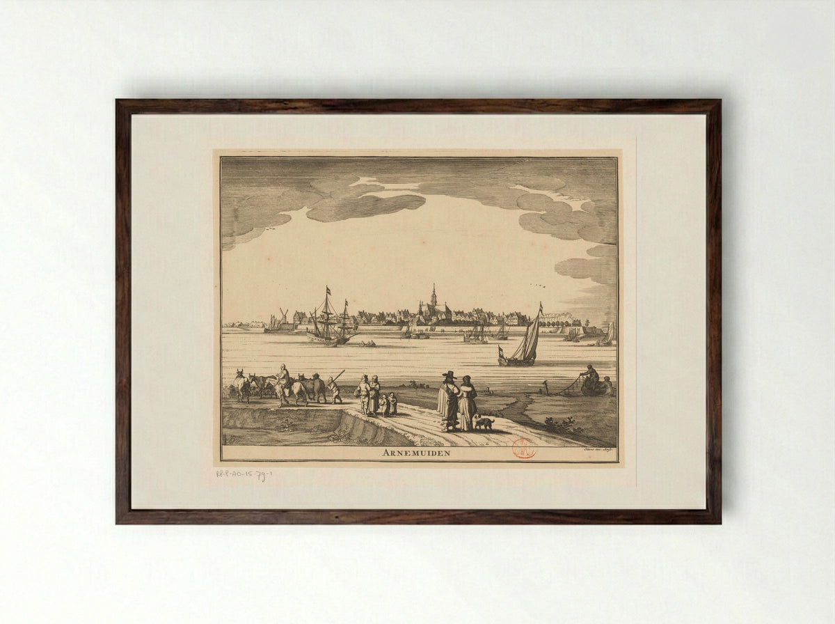 Gezicht op Arnemuiden - Pieter Hendricksz. Schut - Framed Print Dark Wood