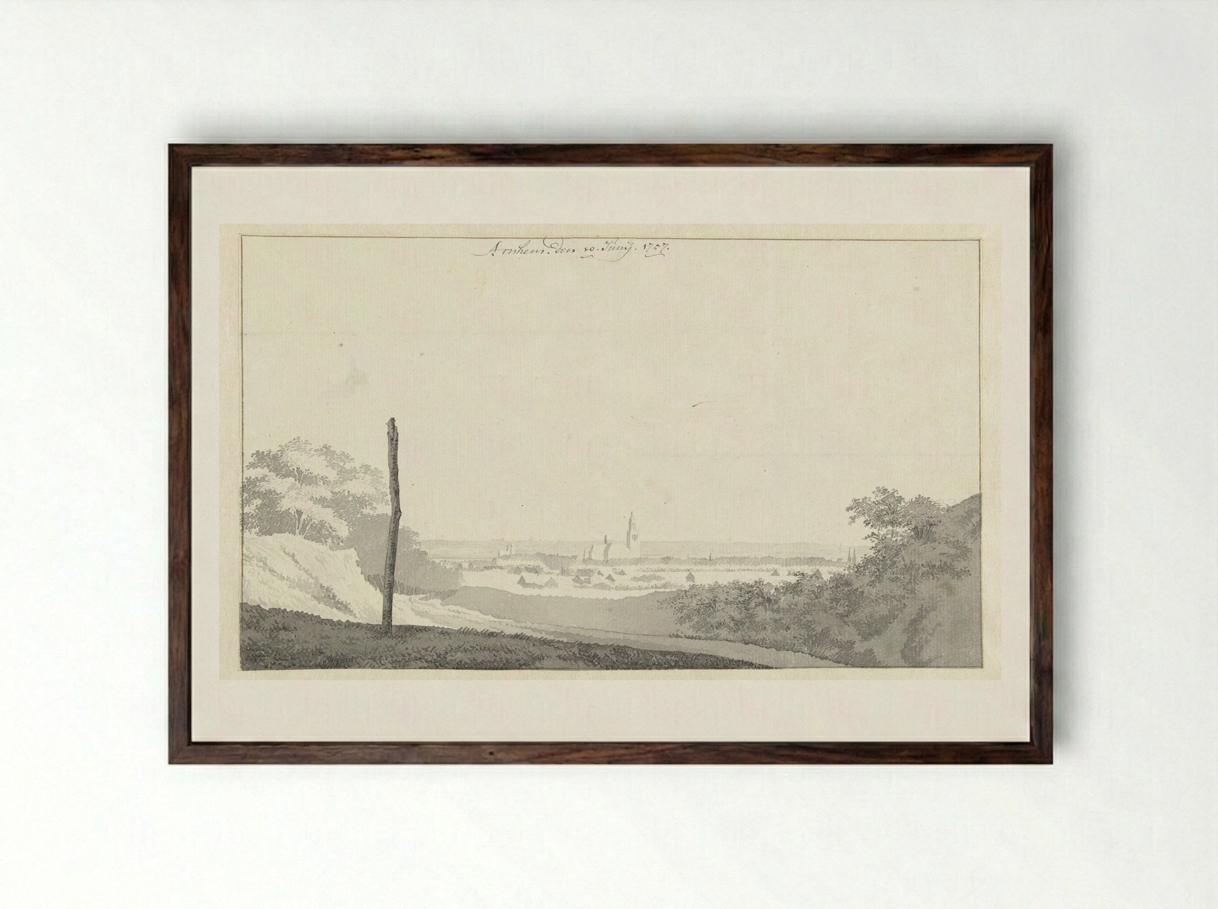 Gezicht op Arnhem - Jan de Beijer - Framed Print Dark Wood