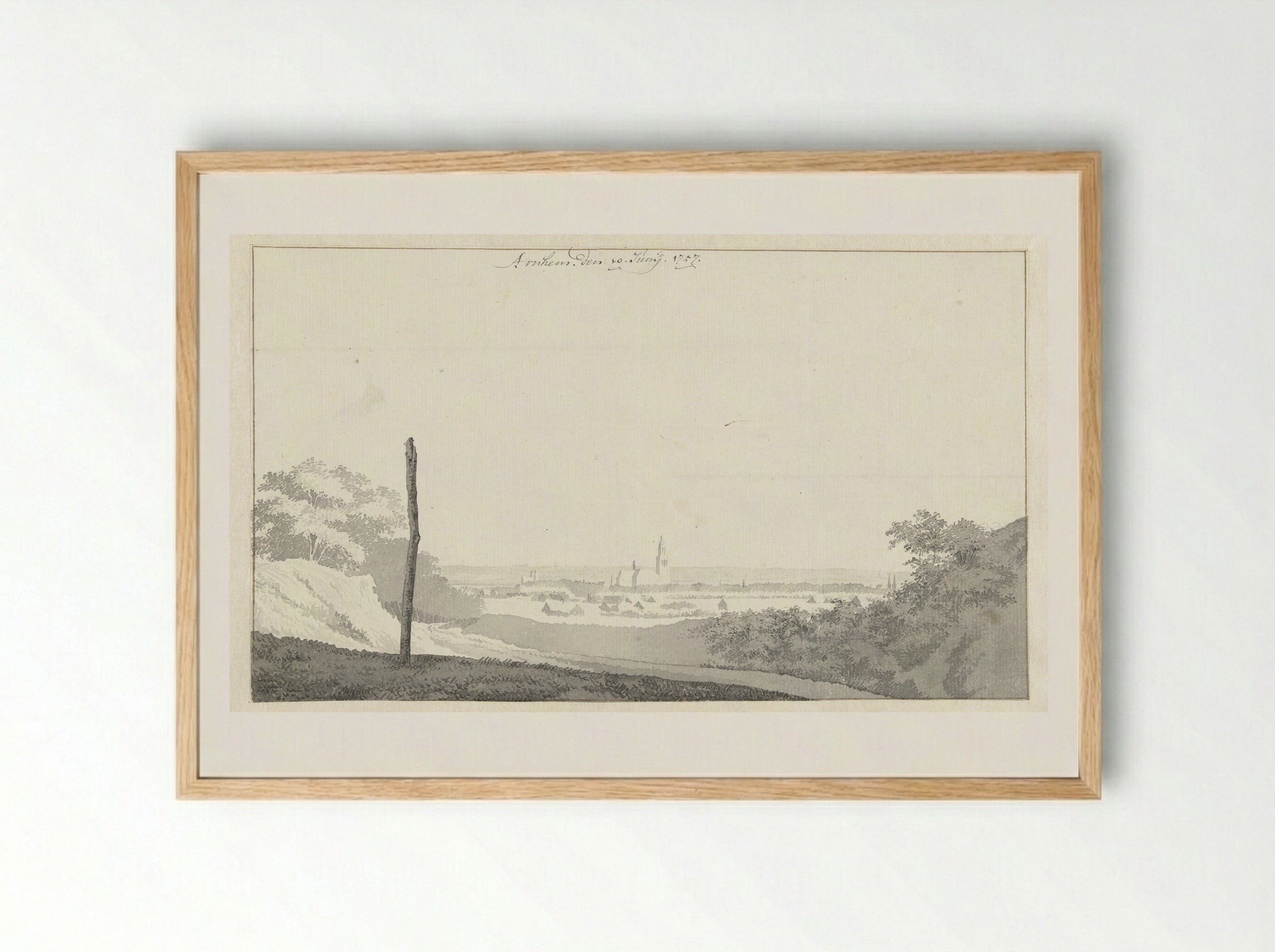 Gezicht op Arnhem - Jan de Beijer - Framed Print Wood