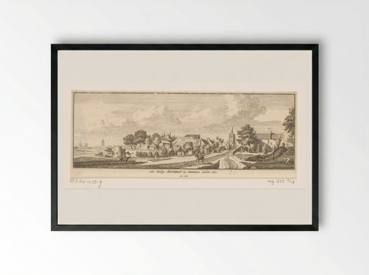 Gezicht op Asperen - Hendrik Spilman - Framed Print Black