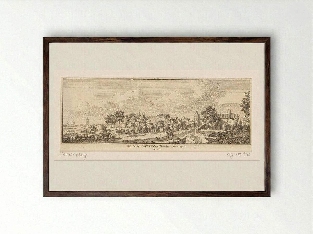 Gezicht op Asperen - Hendrik Spilman - Framed Print Dark Wood