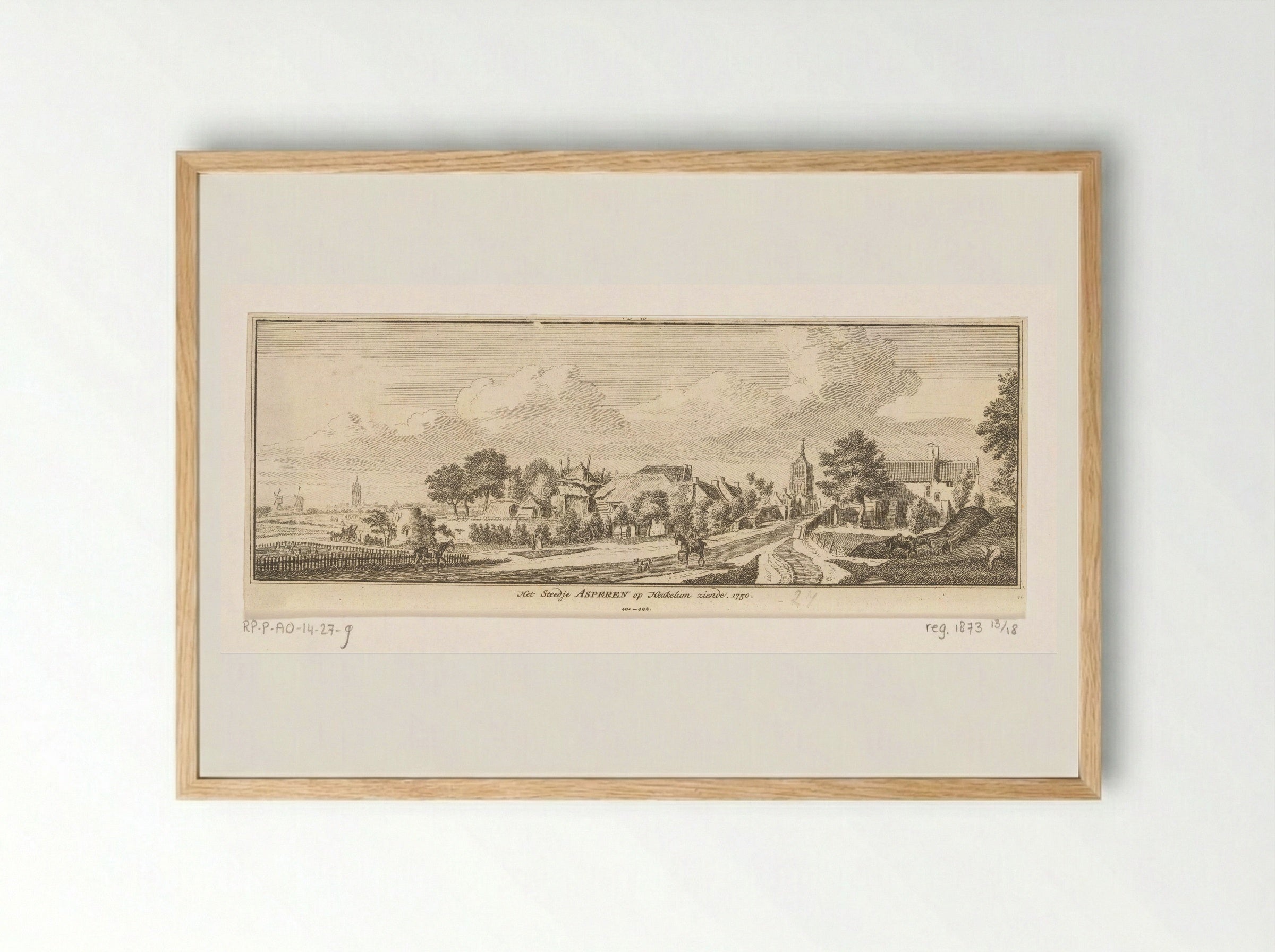Gezicht op Asperen - Hendrik Spilman - Framed Print Wood