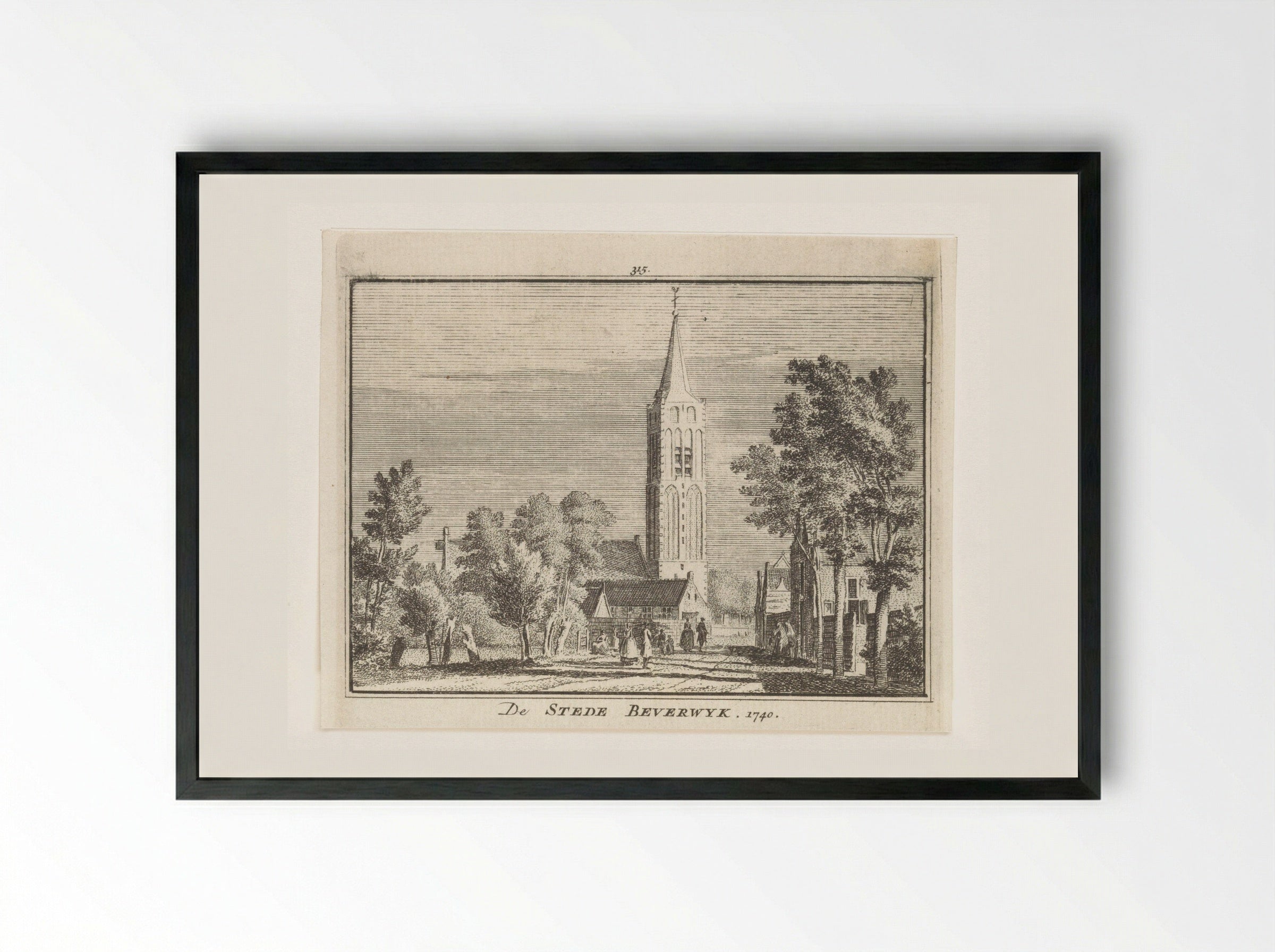 Gezicht op Beverwijk - Hendrik Spilman - Framed Print Black