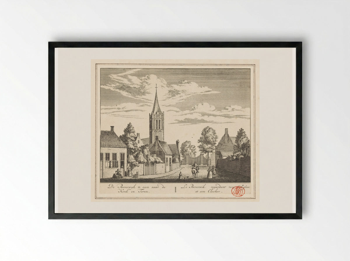 Gezicht op Beverwijk - Abraham Rademaker - Framed Print Black