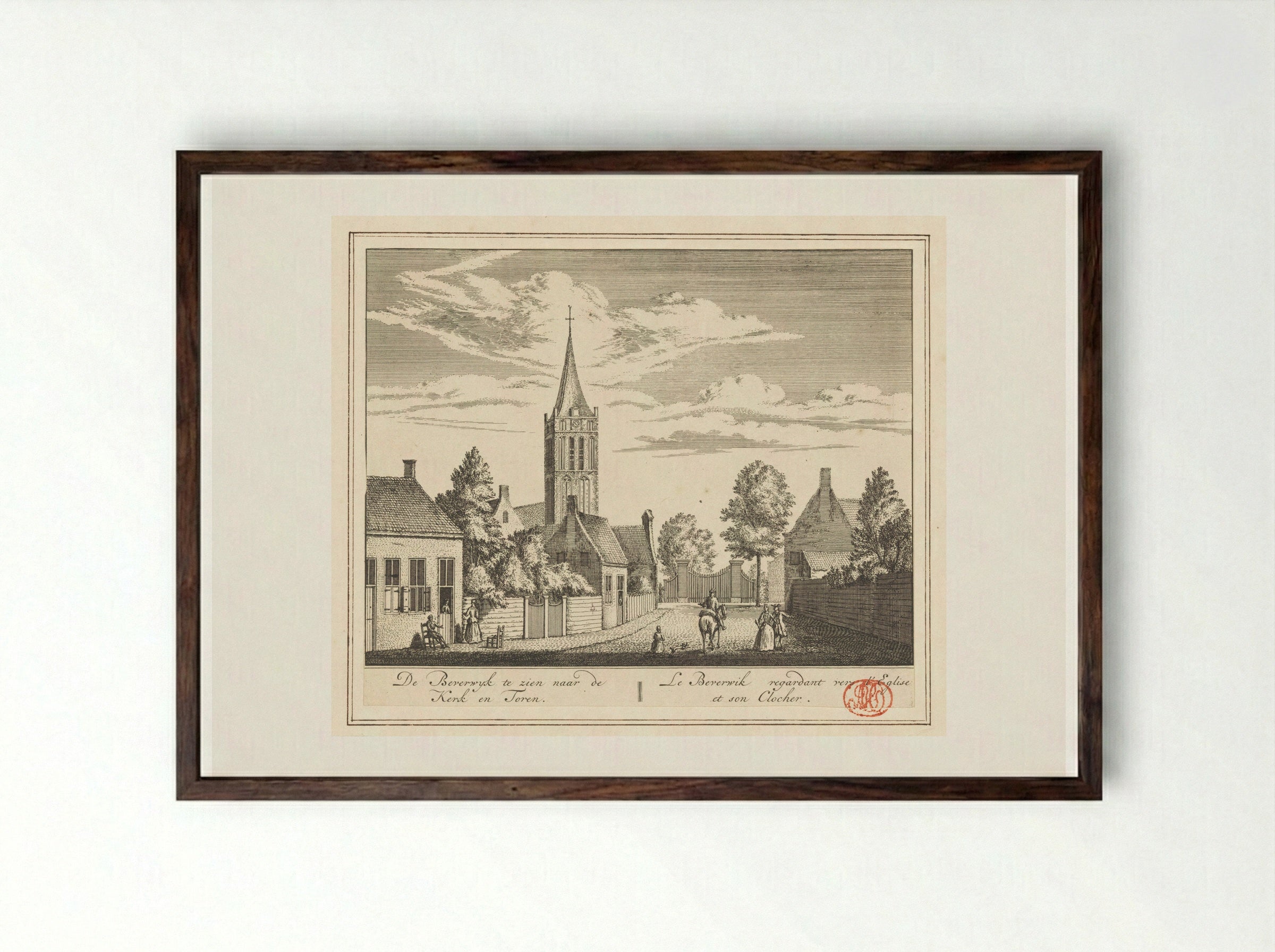 Gezicht op Beverwijk - Abraham Rademaker - Framed Print Dark Wood
