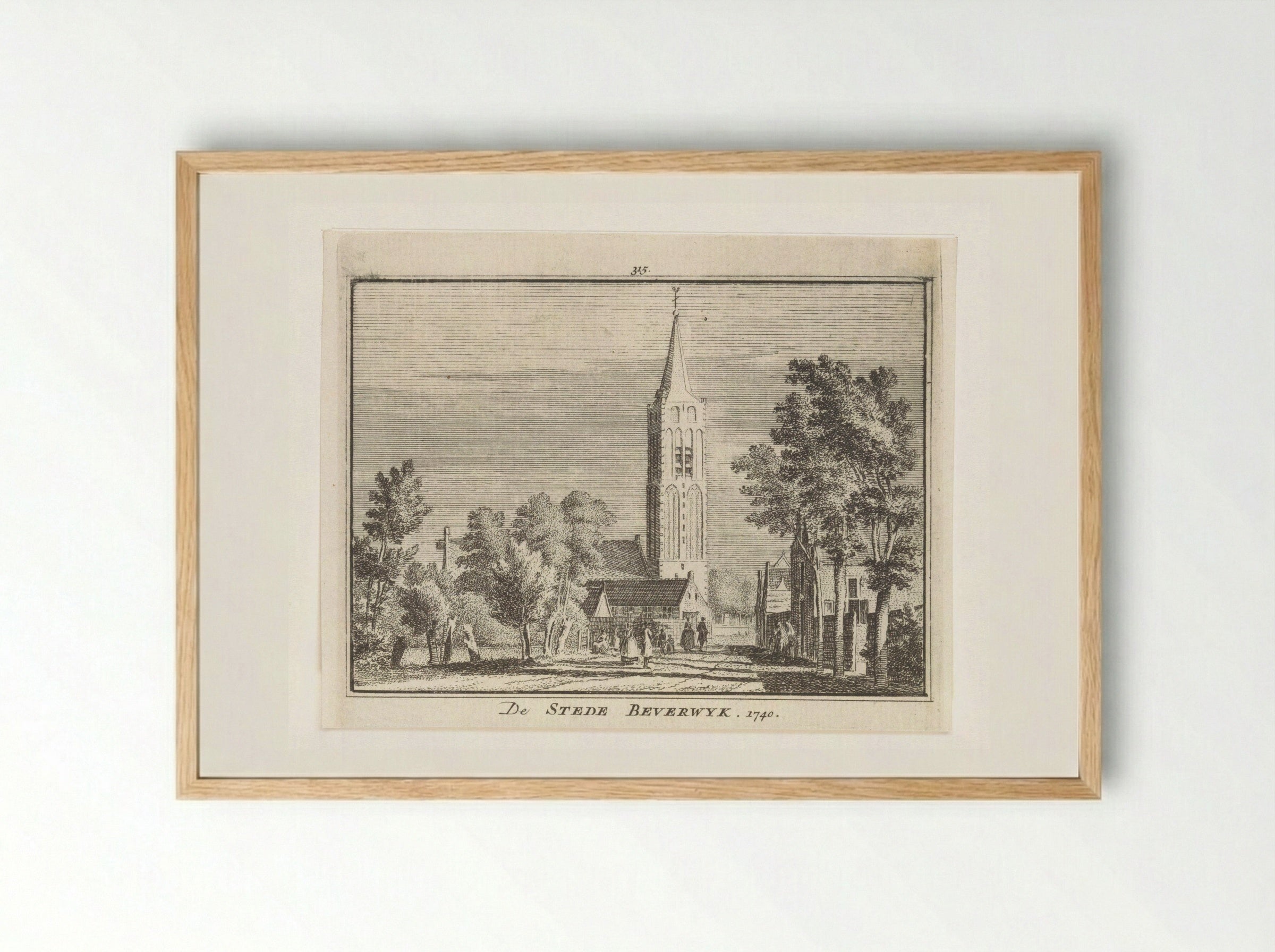 Gezicht op Beverwijk - Hendrik Spilman - Framed Print Wood