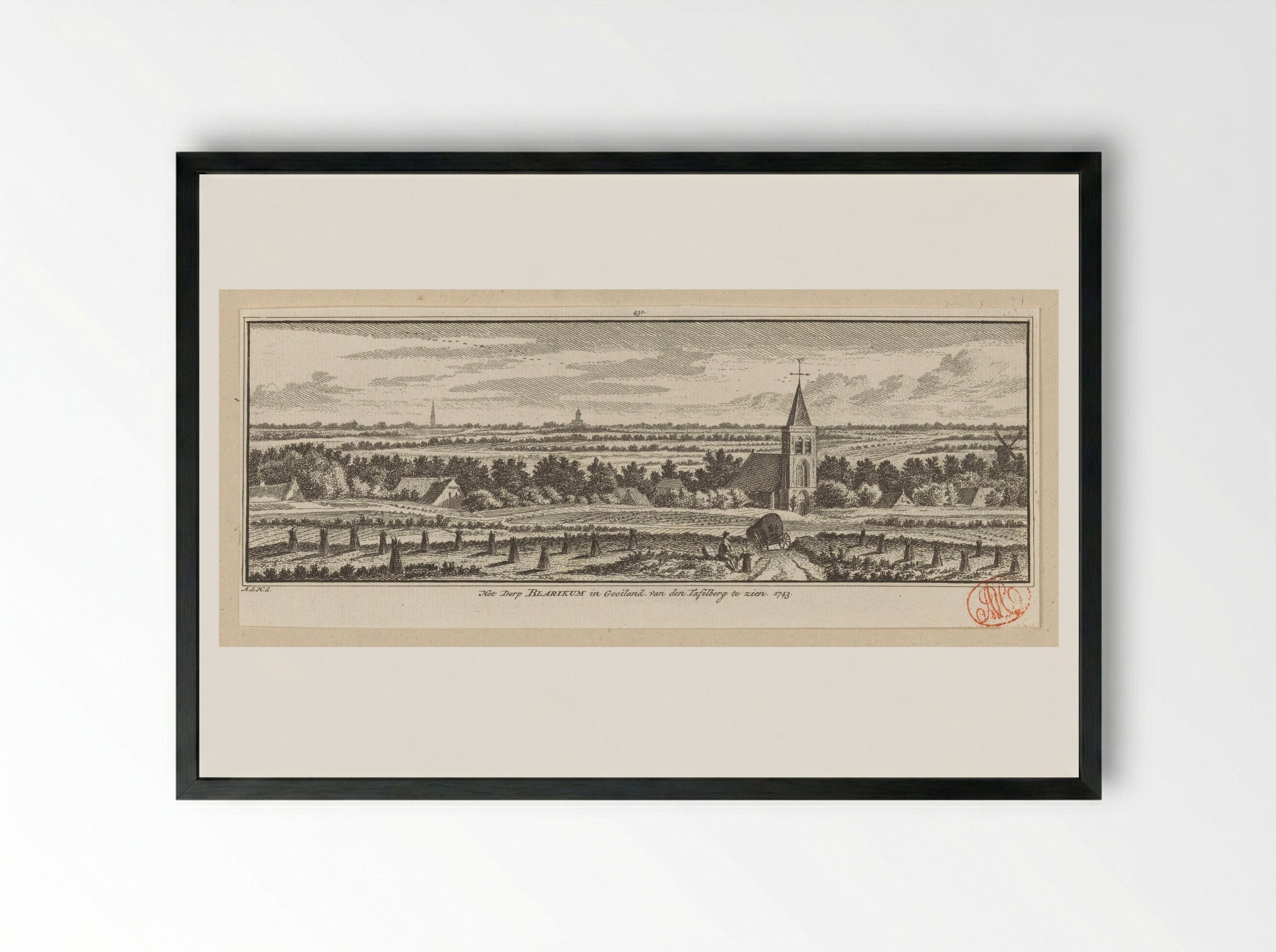 Gezicht op Blaricum - Hendrik Spilman - Framed Print Black