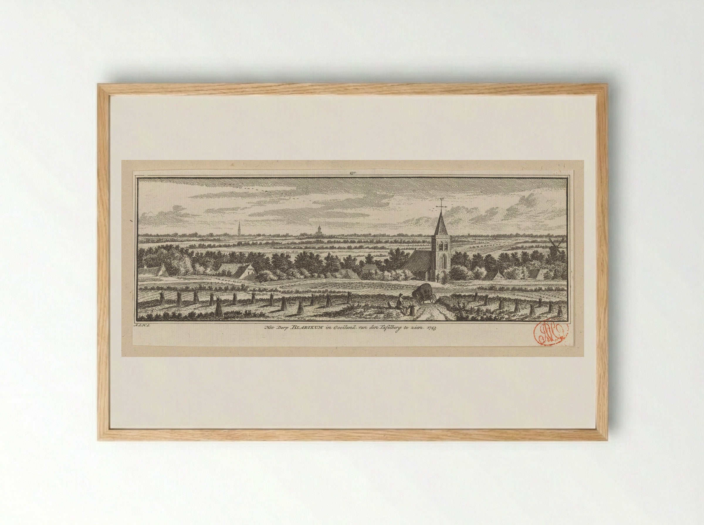 Gezicht op Blaricum - Hendrik Spilman - Framed Print Wood