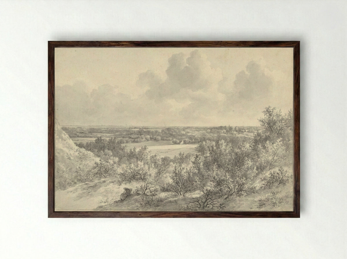 Gezicht op Bloemendaal, vanaf Zomerzorg - Gerrit Jan Michaëlis - Framed Print Dark Wood