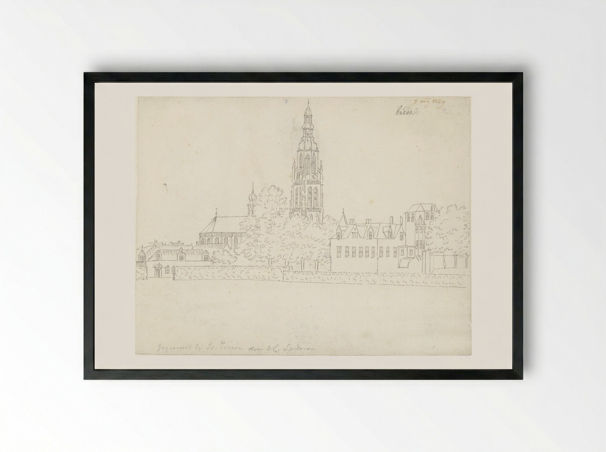 Gezicht op Breda - Cornelis Pronk - Framed Print Black