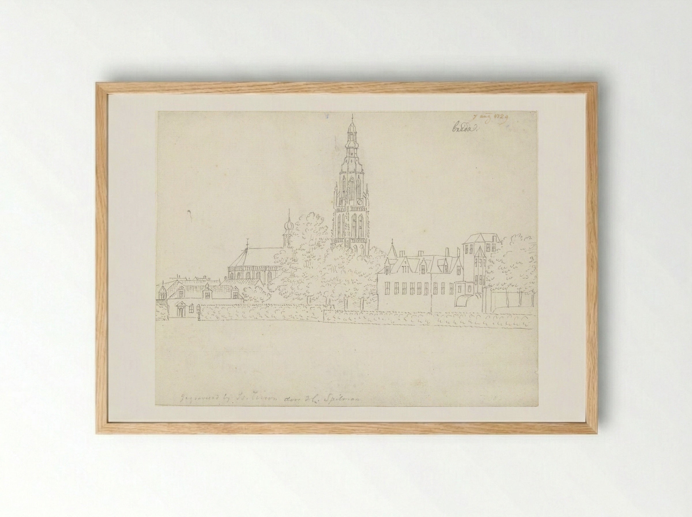 Gezicht op Breda - Cornelis Pronk - Framed Print Wood