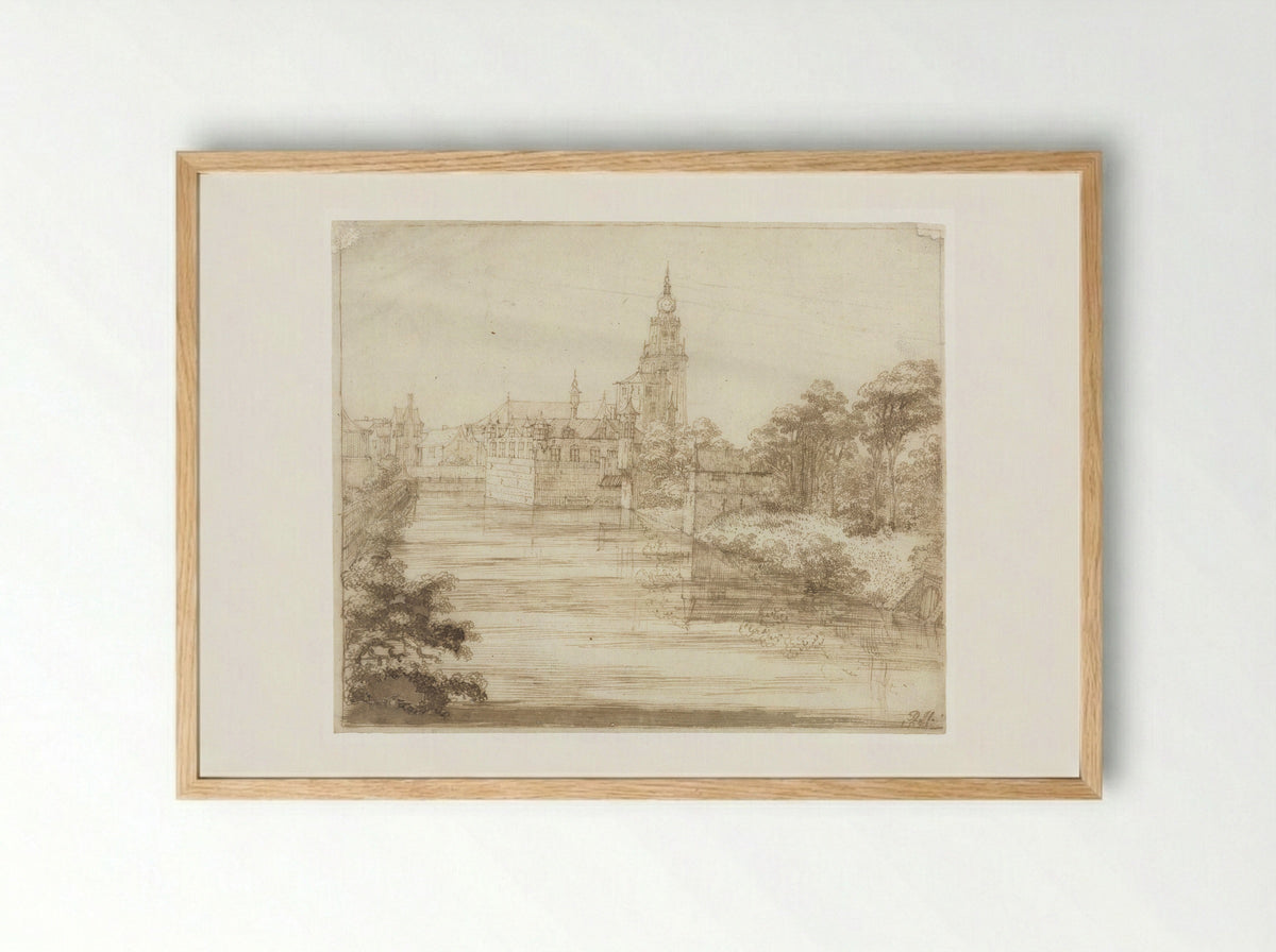 Gezicht op Breda - Philips Huygens - Framed Print Wood