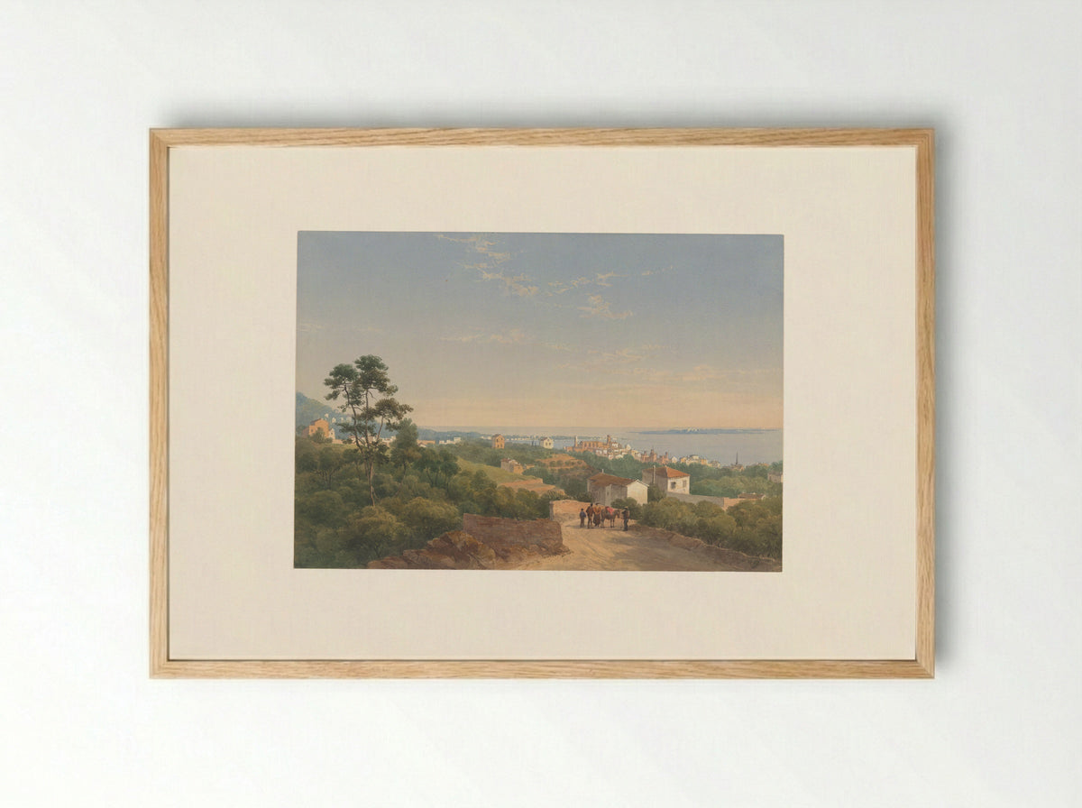 Gezicht op Cannes - Charles William Meredith van de Velde - Framed Print Wood