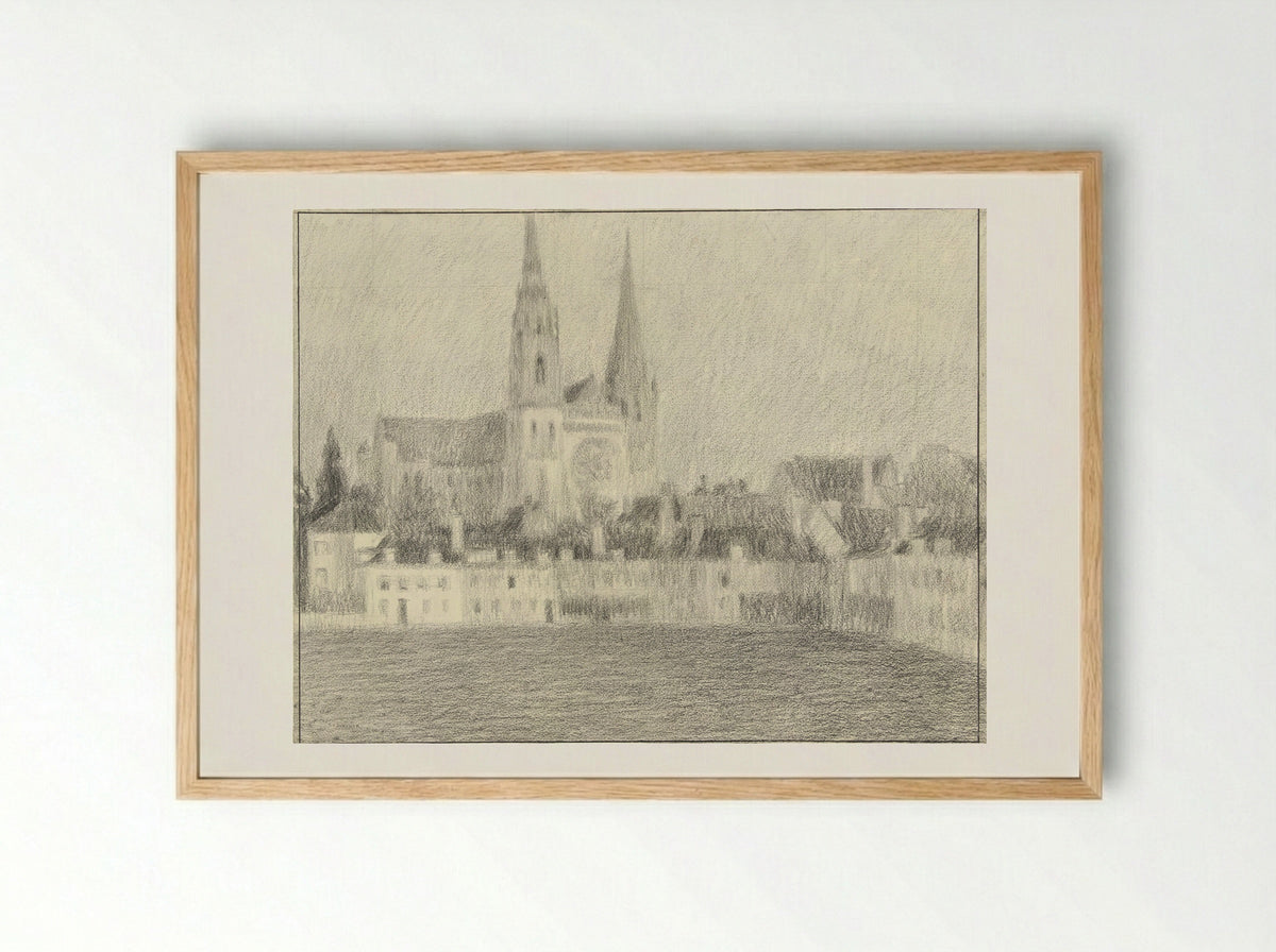 Gezicht op Chartres - Henri Eugène Le Sidaner - Framed Print Wood