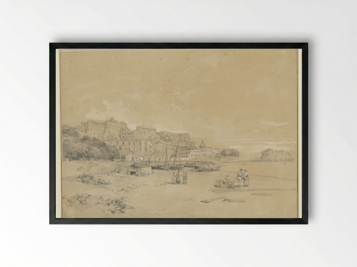 Gezicht op Chiatanone, Veduta del Chiatanone - Antoine Eugène Ernest Buttura - Framed Print Black