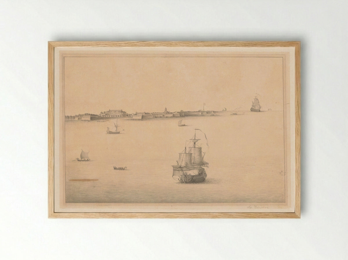 Gezicht op Colombo, Ceylon - Pieter de Bevere - Framed Print Wood