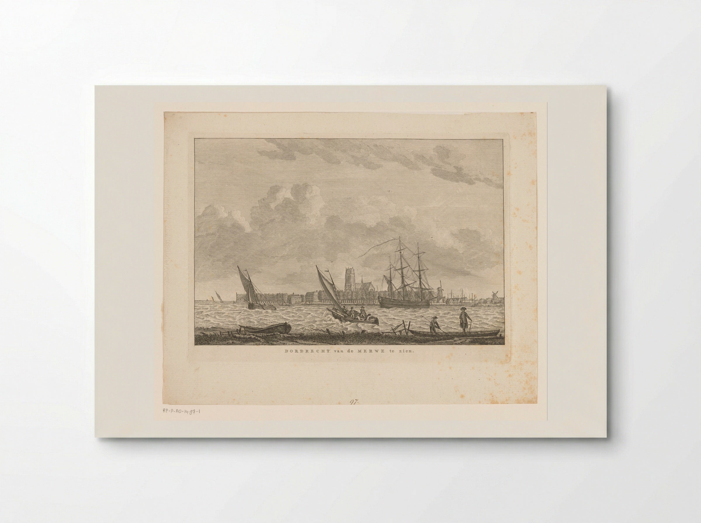 Gezicht op Dordrecht van de Merwe - Carel Frederik Bendorp (I) - Poster