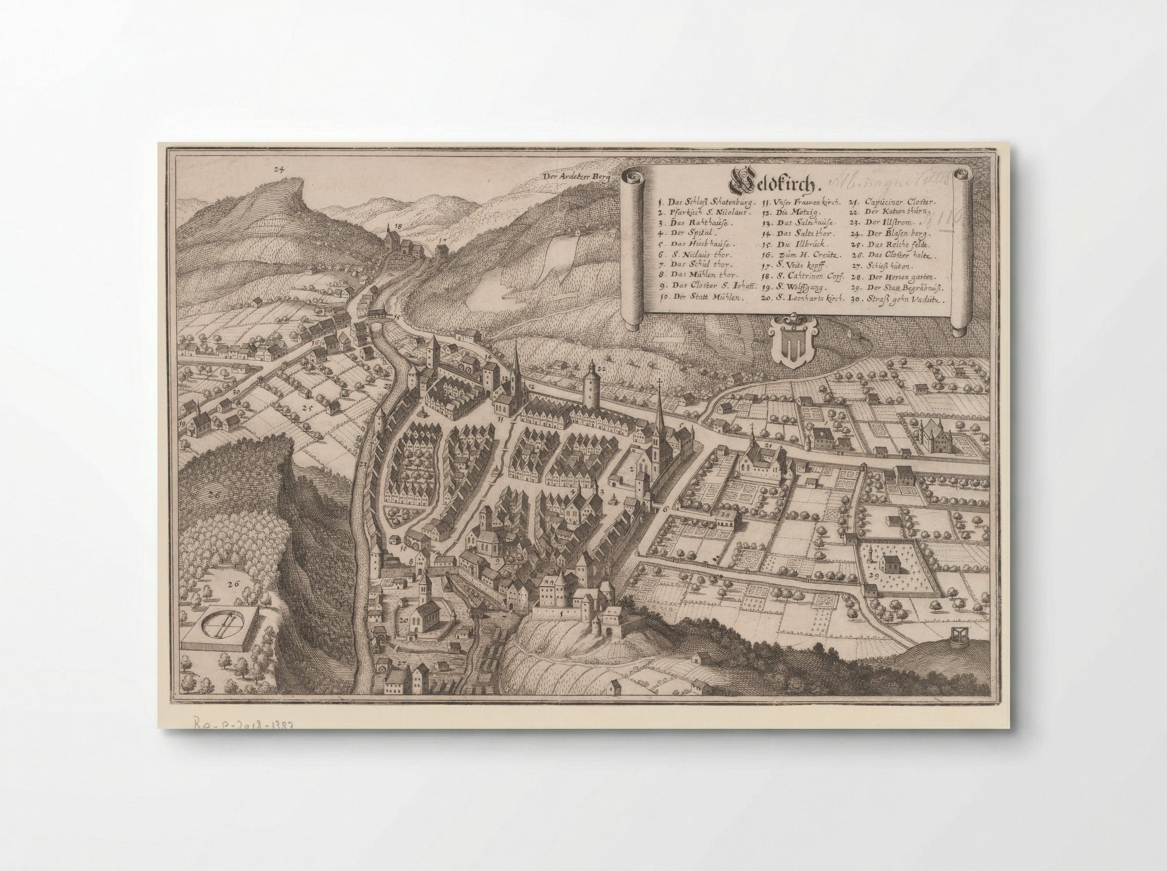 Gezicht op Feldkirch - Matthäus Merian (I) - Poster