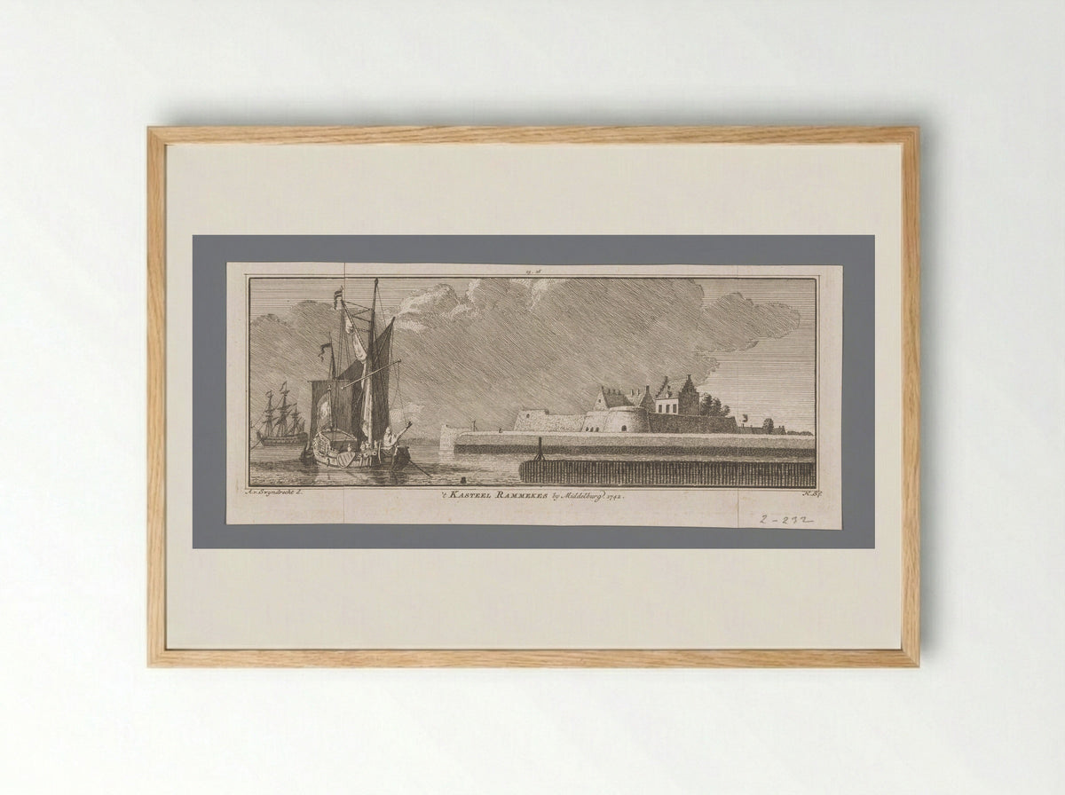 Gezicht op Fort Rammekens - Isaak Tirion - Framed Print Wood