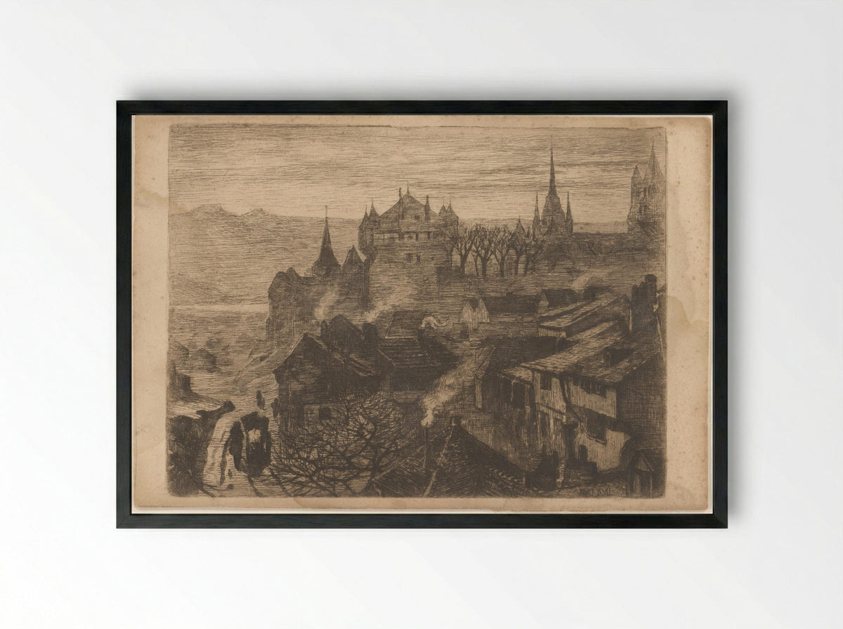 Gezicht op Freiburg - Philip Zilcken - Framed Print Black