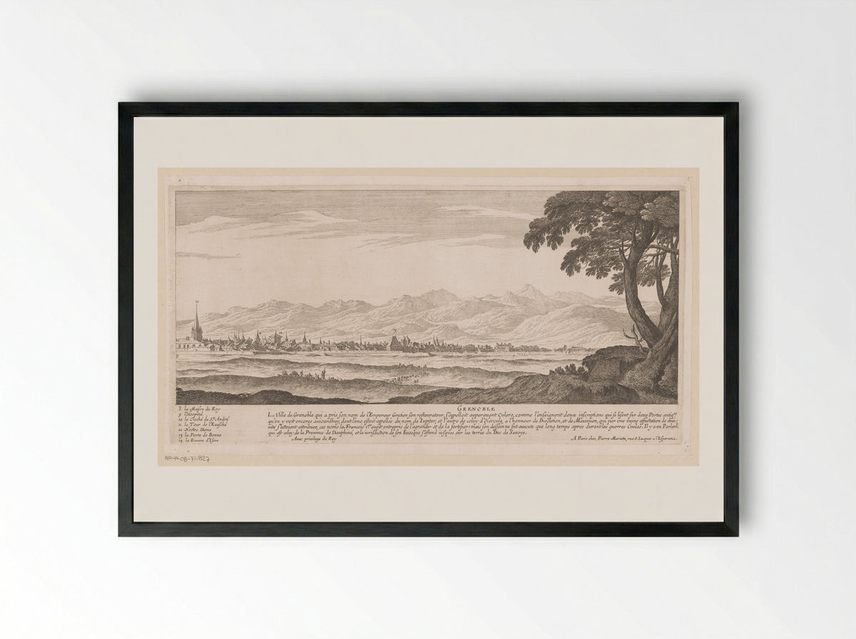 Gezicht op Grenoble - Nicolas Perelle - Framed Print Black