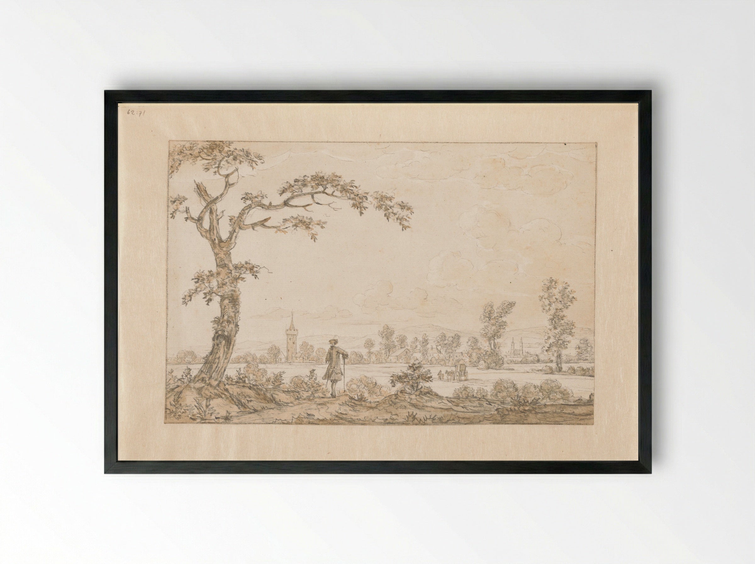 Gezicht op Höchst, bij Frankfurt - Johann Goll van Frankenstein (I) - Framed Print Black