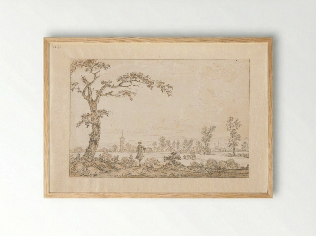 Gezicht op Höchst, bij Frankfurt - Johann Goll van Frankenstein (I) - Framed Print Wood