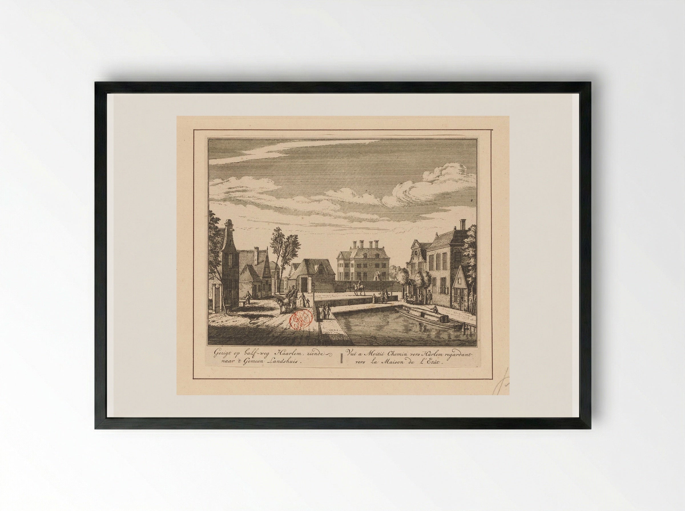 Gezicht op Halfweg - Abraham Rademaker - Framed Print Black