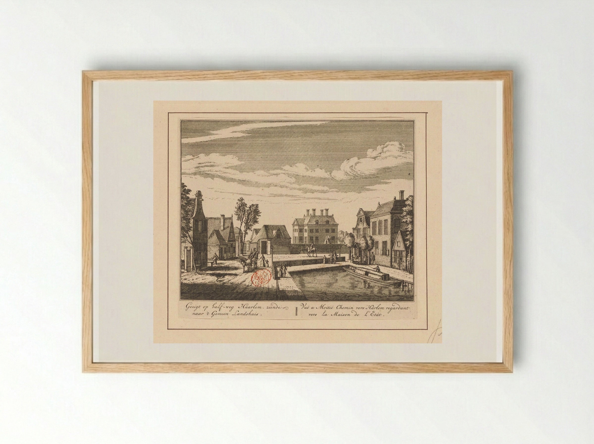 Gezicht op Halfweg - Abraham Rademaker - Framed Print Wood