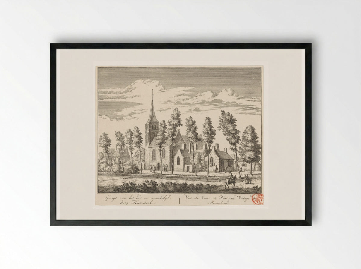 Gezicht op Heemskerk - Abraham Rademaker - Framed Print Black
