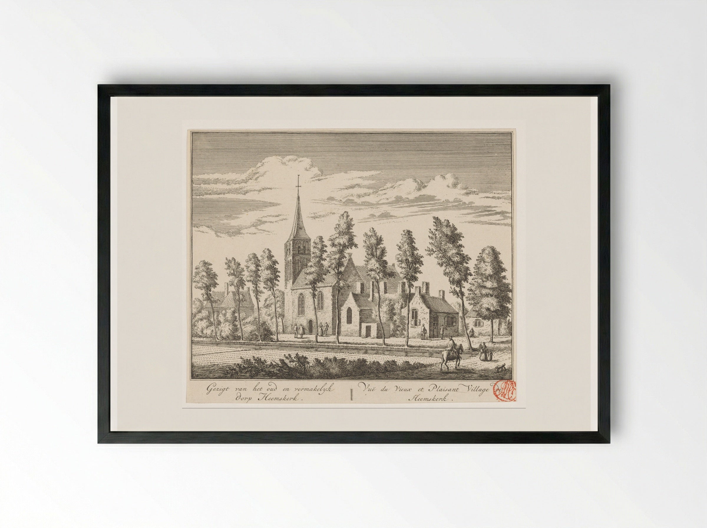Gezicht op Heemskerk - Abraham Rademaker - Framed Print Black