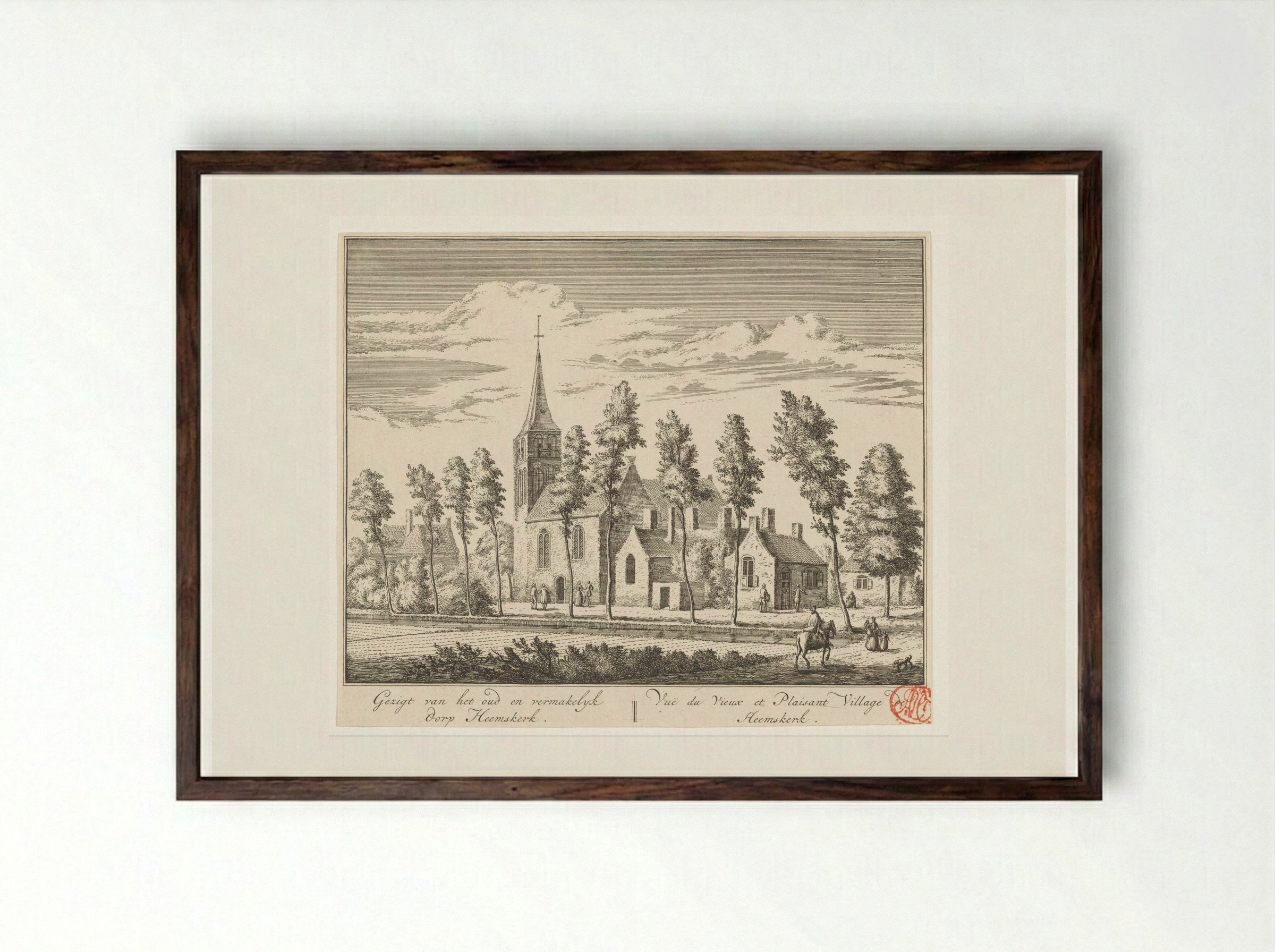 Gezicht op Heemskerk - Abraham Rademaker - Framed Print Dark Wood
