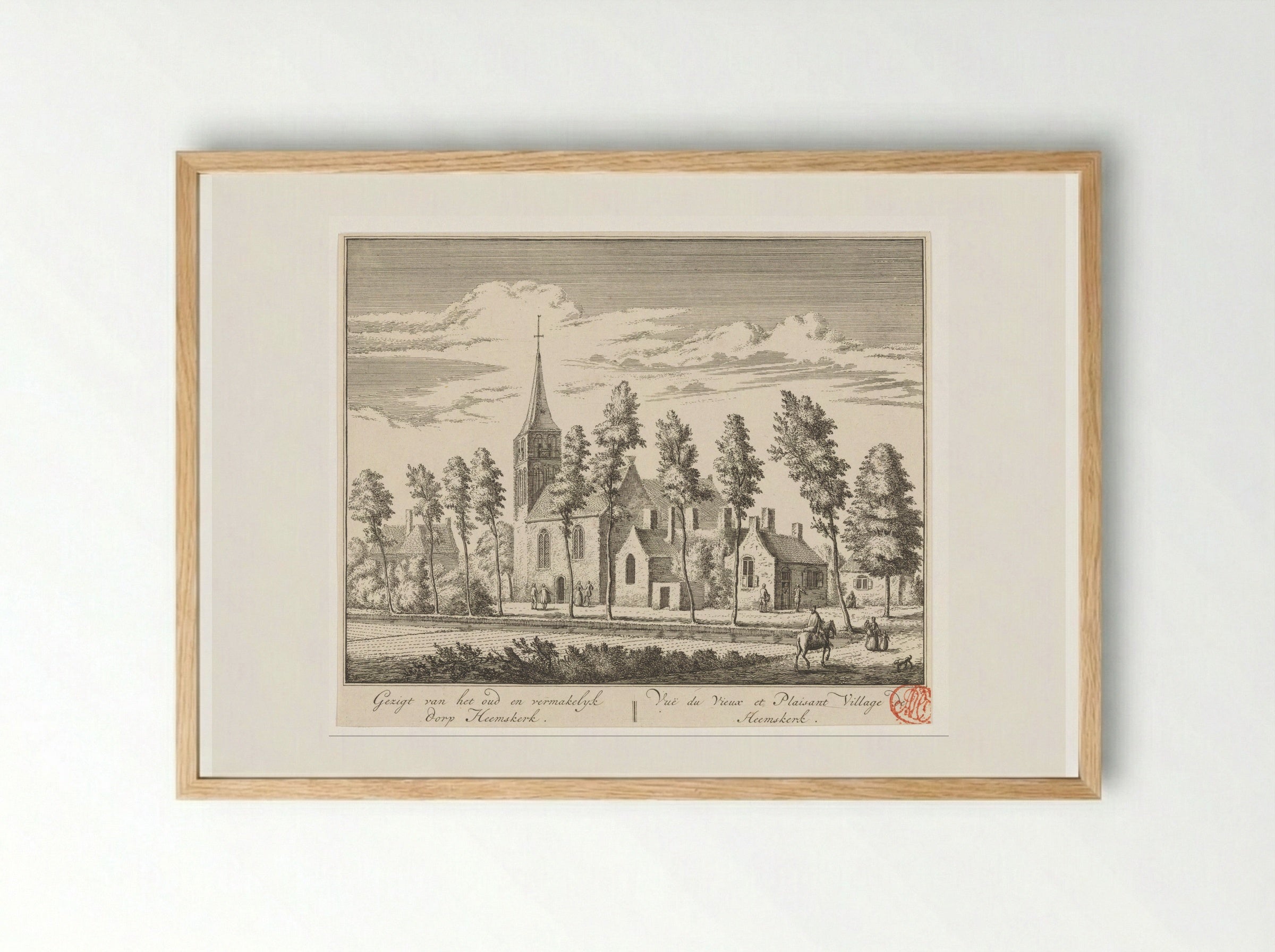 Gezicht op Heemskerk - Abraham Rademaker - Framed Print Wood