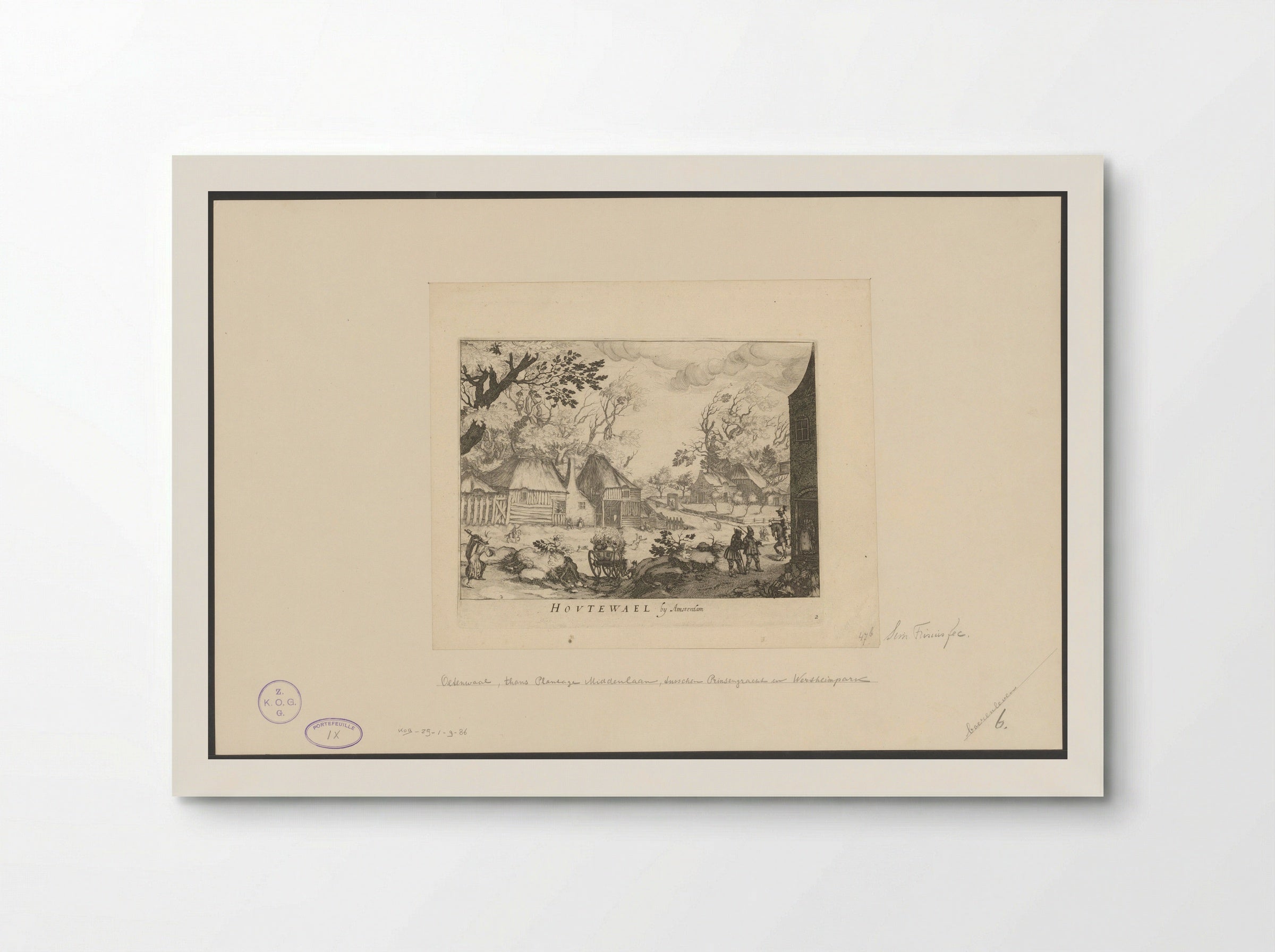 Gezicht op Houtewael bij Amsterdam - Simon Frisius - Poster