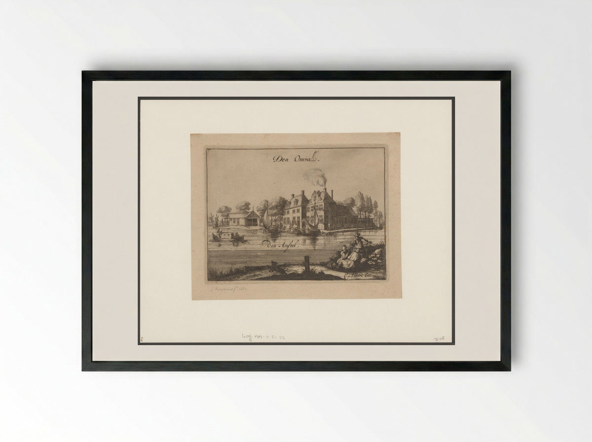 Gezicht op Huis de Omval - Johannes Leupenius - Framed Print Black