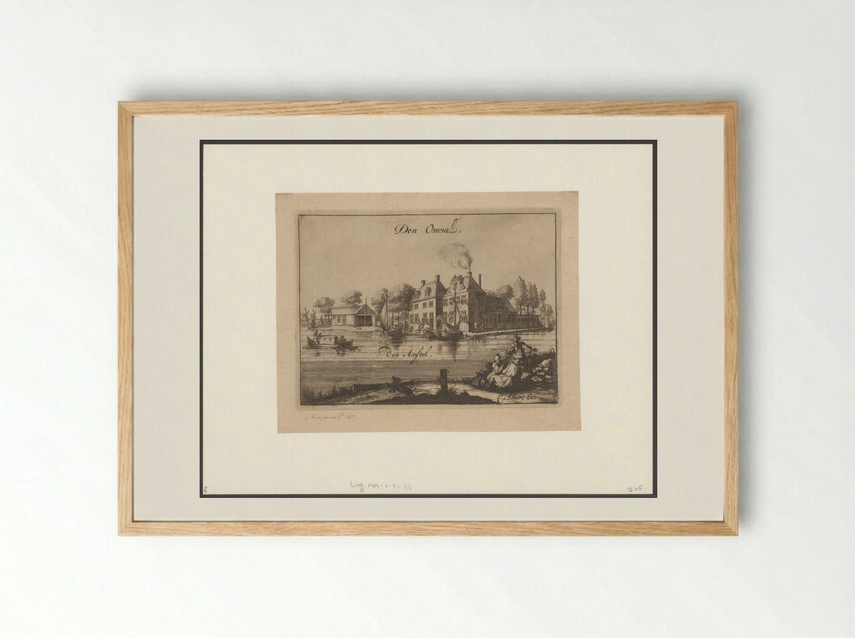 Gezicht op Huis de Omval - Johannes Leupenius - Framed Print Wood