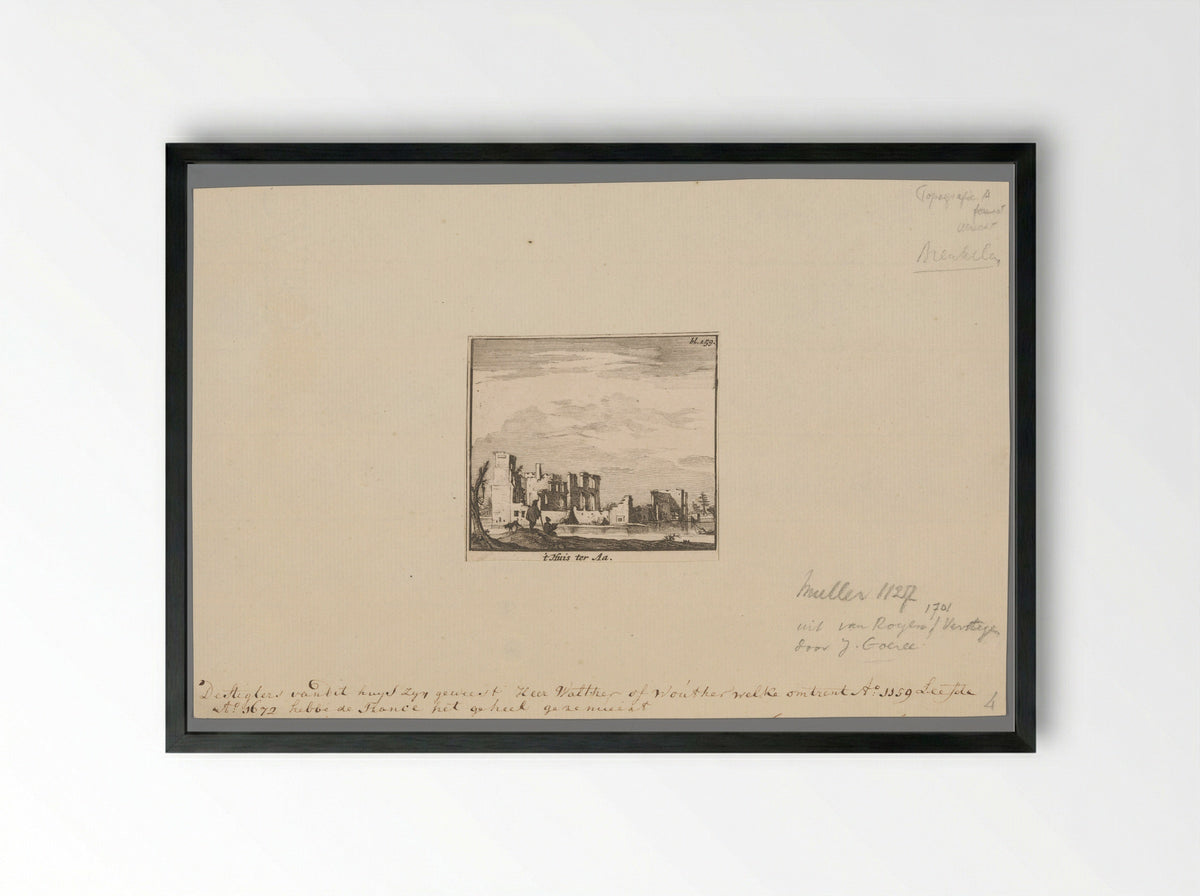 Gezicht op Huis ter Aa bij Breukelen - Jacob van Royen - Framed Print Black