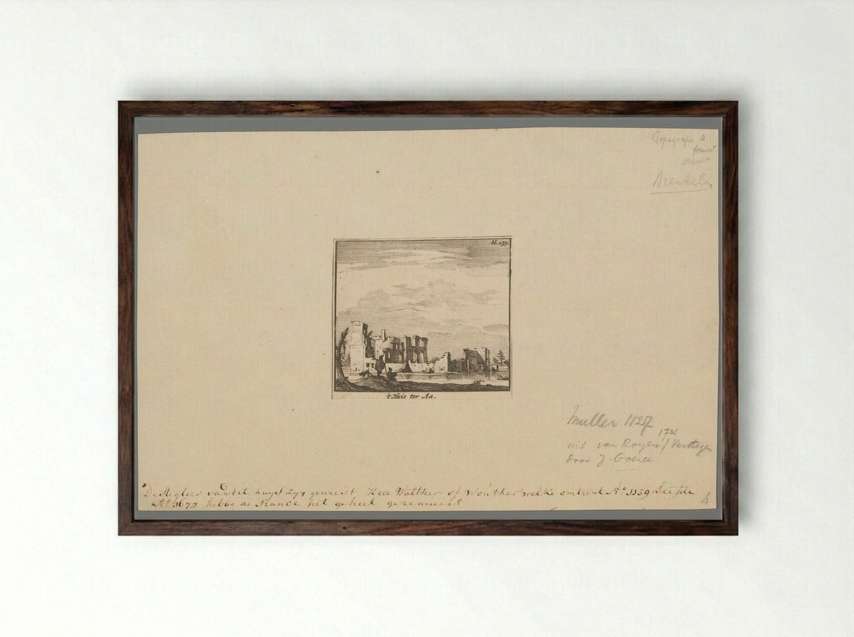 Gezicht op Huis ter Aa bij Breukelen - Jacob van Royen - Framed Print Dark Wood