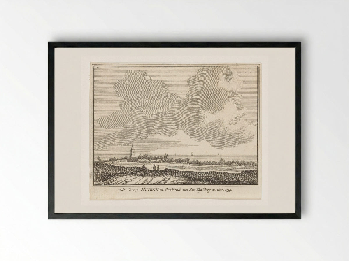 Gezicht op Huizen - Hendrik Spilman - Framed Print Black
