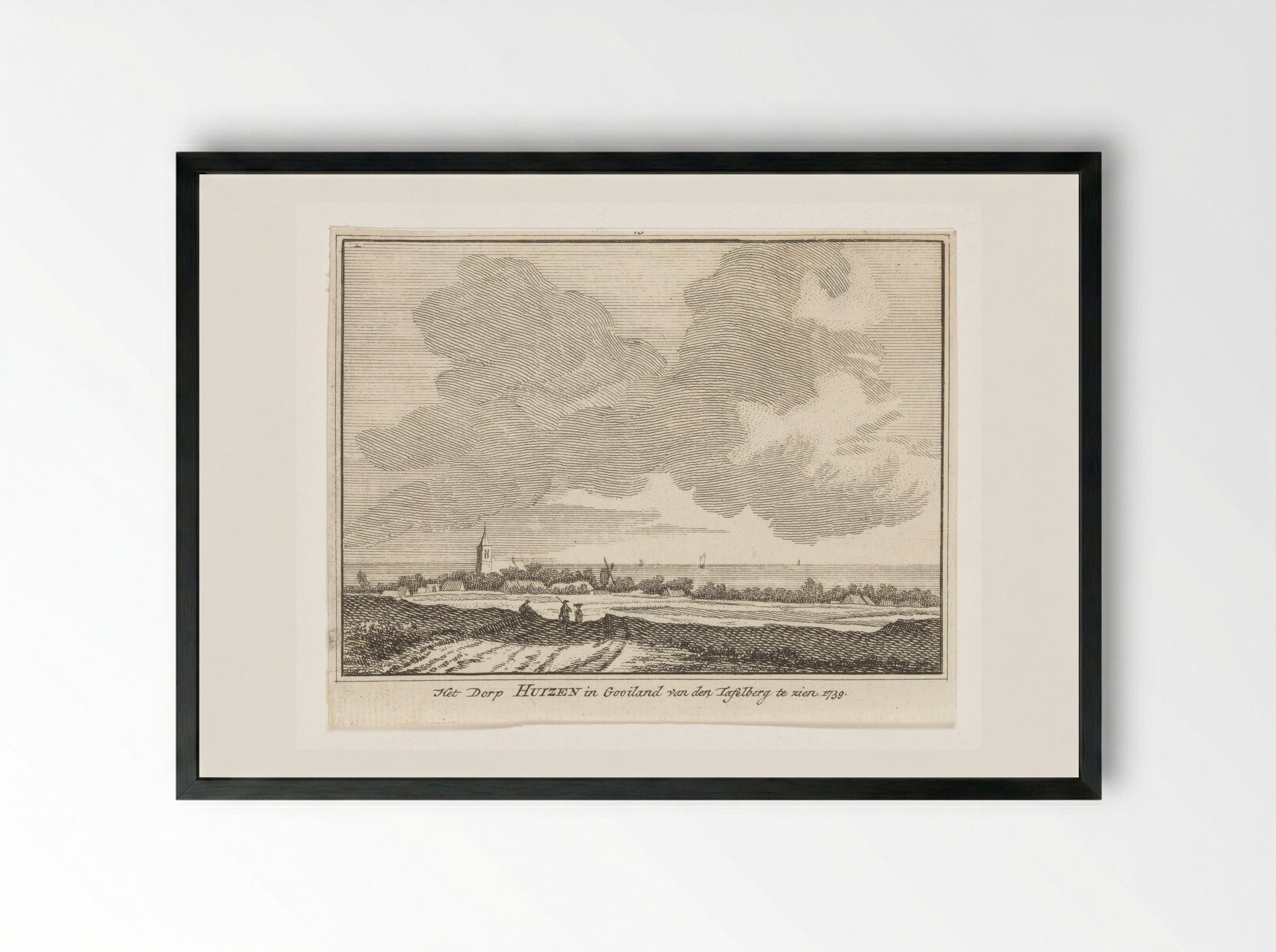 Gezicht op Huizen - Hendrik Spilman - Framed Print Black
