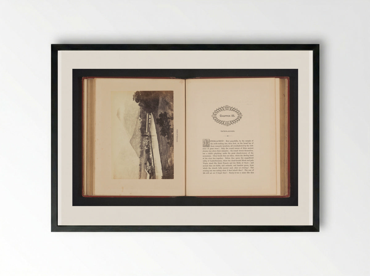Gezicht op Interlaken - Francis Frith - Framed Print Black