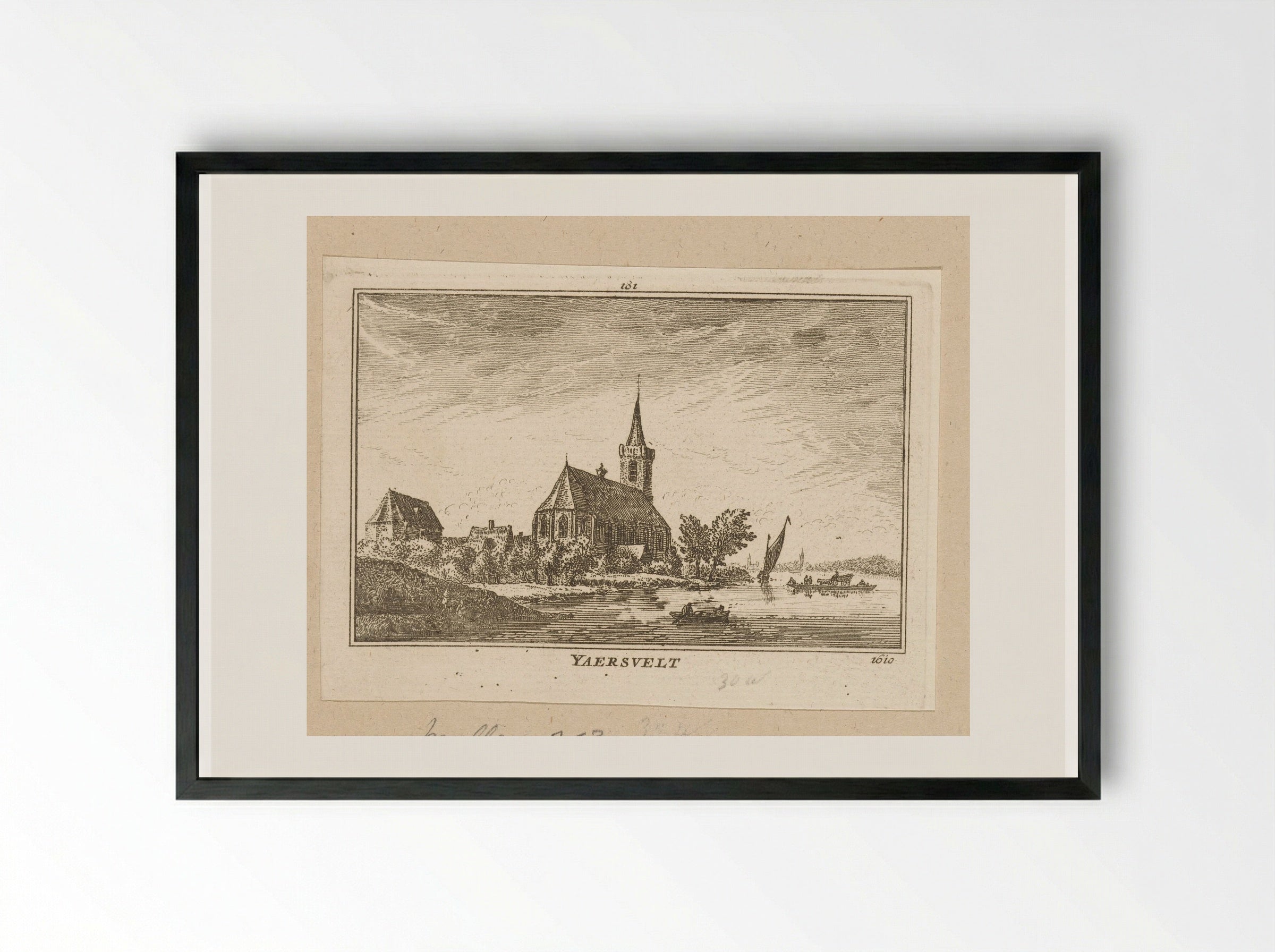 Gezicht op Jaarsveld - Abraham Rademaker - Framed Print Black