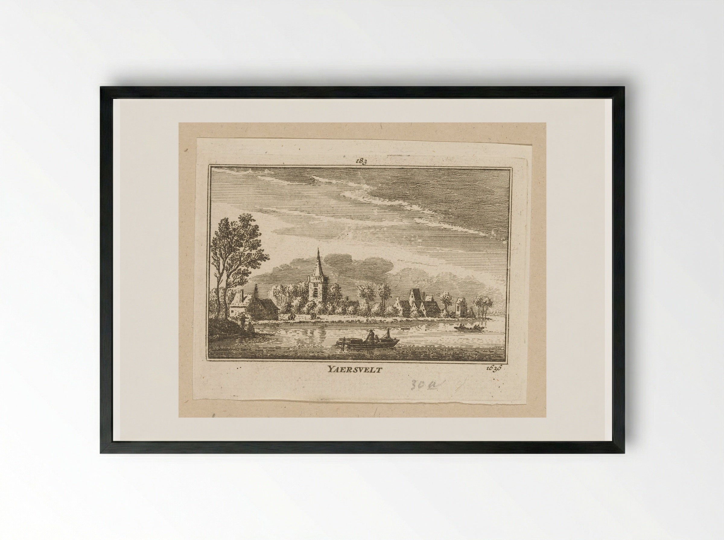 Gezicht op Jaarsveld - Abraham Rademaker - Framed Print Black
